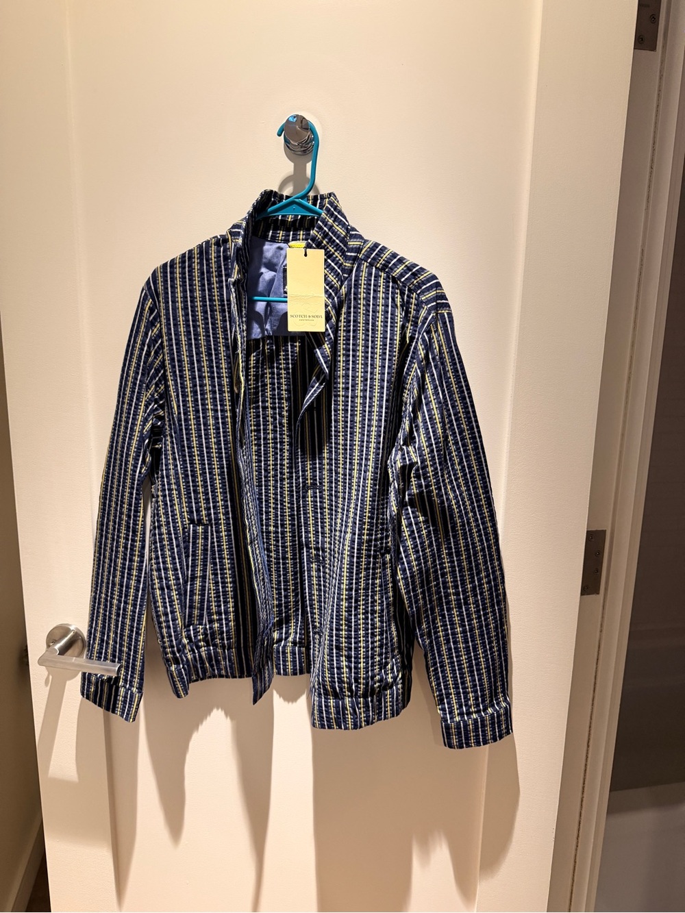 Scotch and Soda Striped Navy & Yellow  Size L NWT